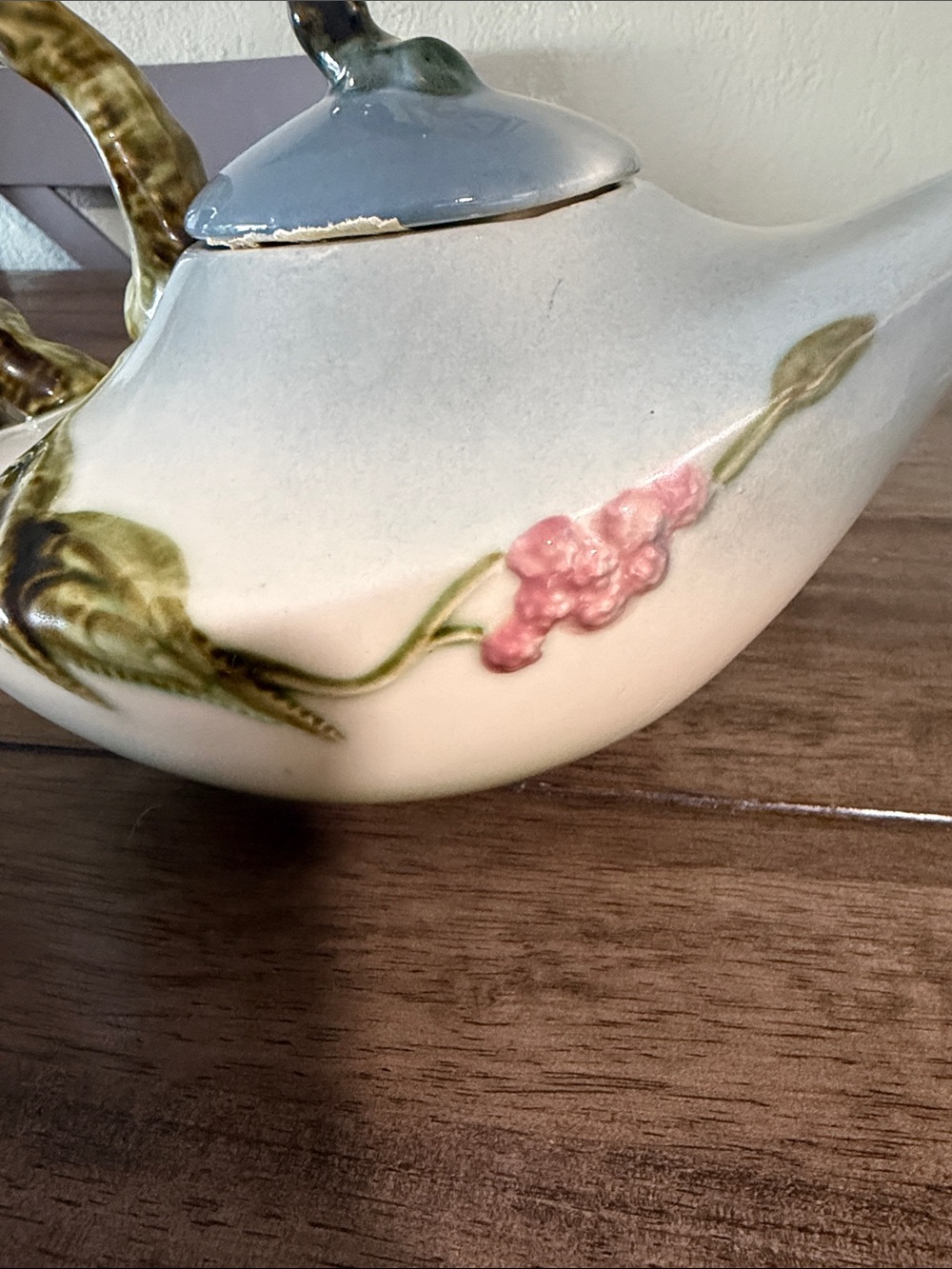 Vintage Hull Pottery Woodland Tea Set Teapot Creamer Sugar Bowl Signed 1950's - Picture 9 of 12